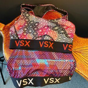 2 Victoria’s Secret VSX Low Impact Multi Patterned Sports Bra